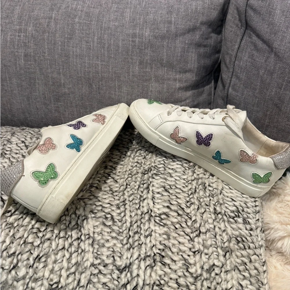 Kurt Geiger White Sneakers with Colorful Butterflies
